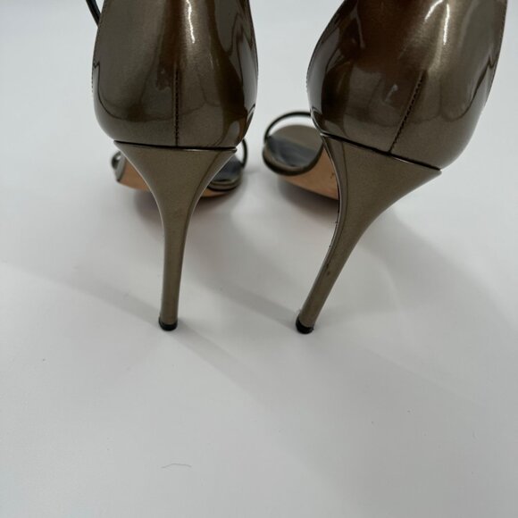 Stuart Weitzman Iconic Nudistsong Ankle Metallic Leather Strappy High Heel Sanda - Picture 8 of 10